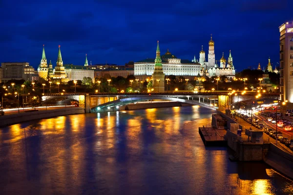 Nattsyn over byen Moskva, Russland – stockfoto