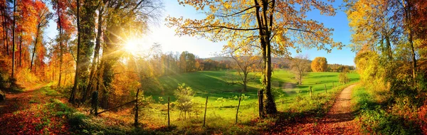 Gorgeous landscape panorama in autumn — Stock Photo, Image