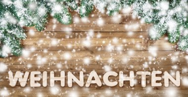 Ahşap ve kar ile Noel için Almanca sözcük