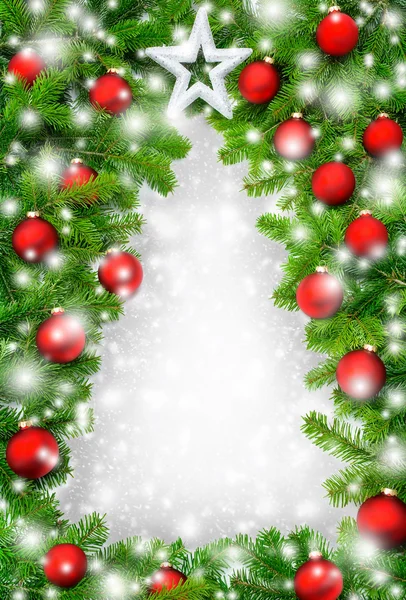 Creative Christmas tree border — Stock Photo, Image