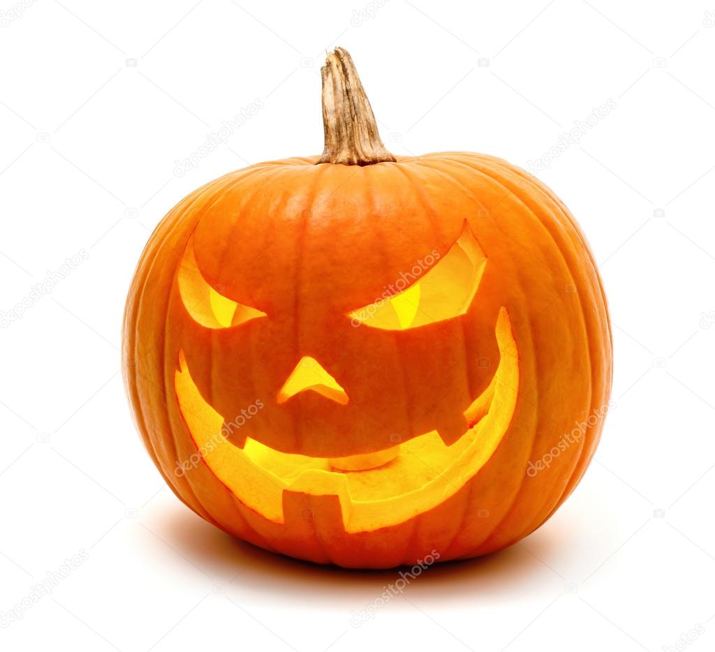 Halloween pumpkin with evil grin