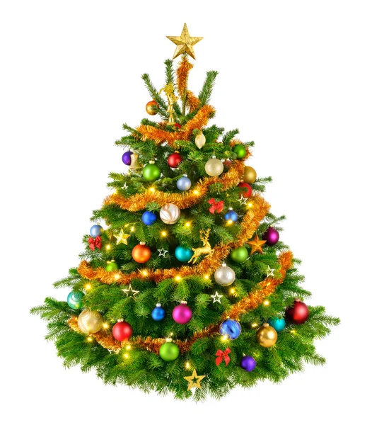 Perfekter bunter Weihnachtsbaum — Stockfoto