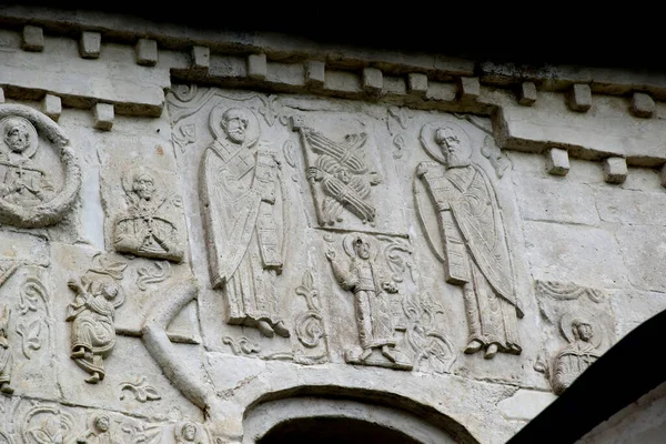 Relief Ścianach Katedry Jerzego Juriewie Polskim Katedra Została Zbudowana Przez — Zdjęcie stockowe