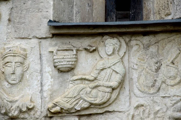 Rilievi Sulle Pareti Della Cattedrale San Giorgio Yuriev Polsky Cattedrale — Foto Stock