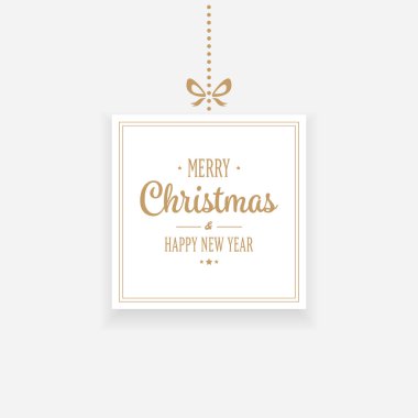 Altın Merry Christmas asmak kartı