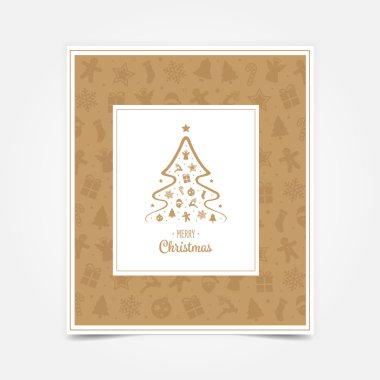 Altın mutlu Noeller el ilanı kartı