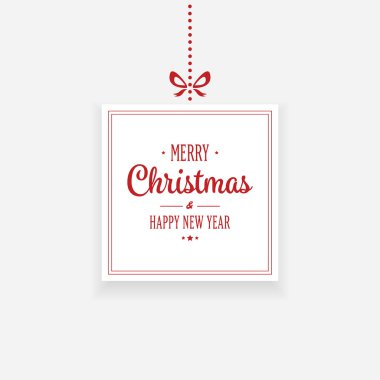 Kırmızı beyaz Merry Christmas asmak kart 