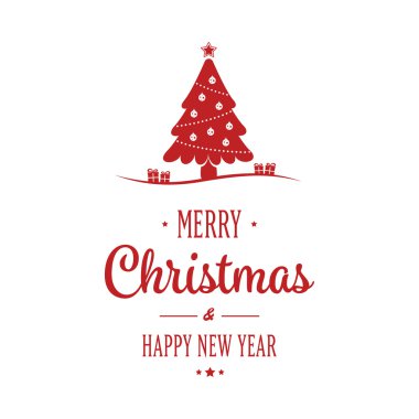 Kırmızı Noel ağacı hediye beyaz arka plan