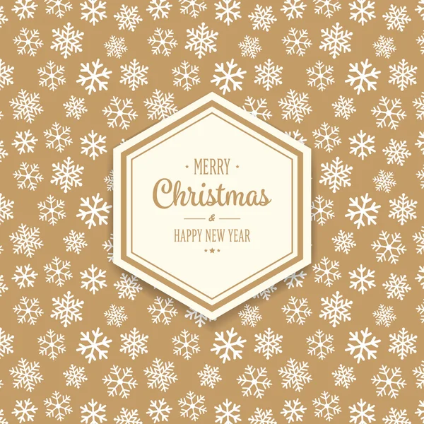 Merry christmas snowflake pattern gold background — Stock Vector