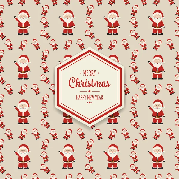 Merry chrsitmas santa claus pattern background — Stock Vector