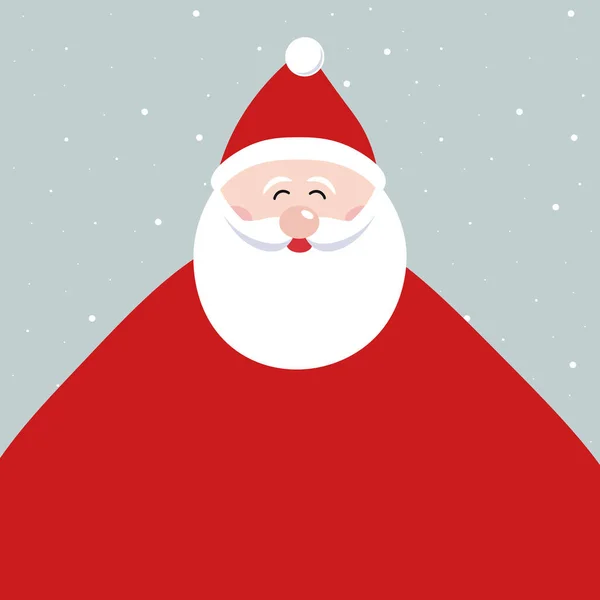 Santa Cute Cartoon Big Body Copy Space Greetings Background — Stock Vector