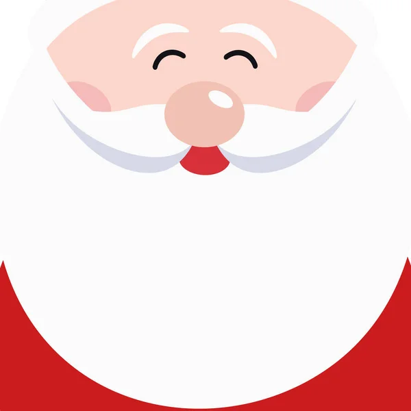 Santa Claus Niedliches Gesicht Lächeln Weißer Hintergrund — Stockvektor