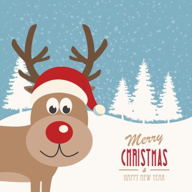 Ren geyiği karlı arka plan