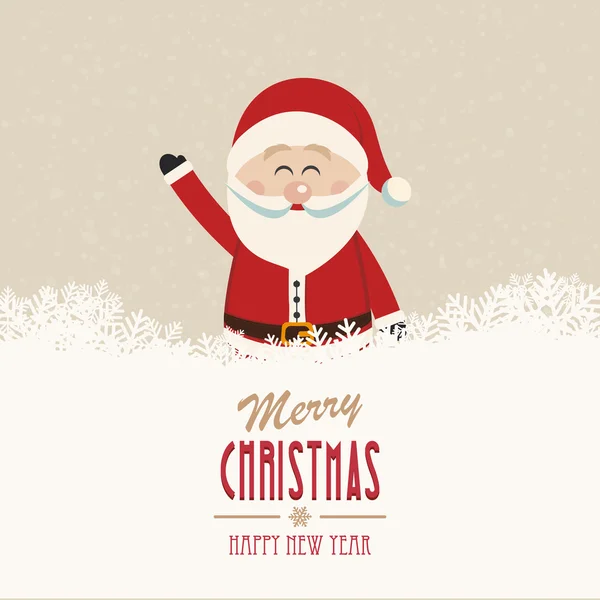 Santa Ola Feliz Navidad — Vector de stock