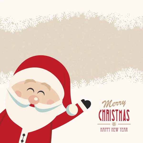 Санта-Клаус волна винтажный зимний фон — стоковый вектор