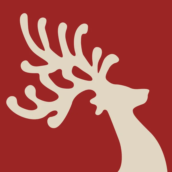 Reindeer head red background — Stock Vector
