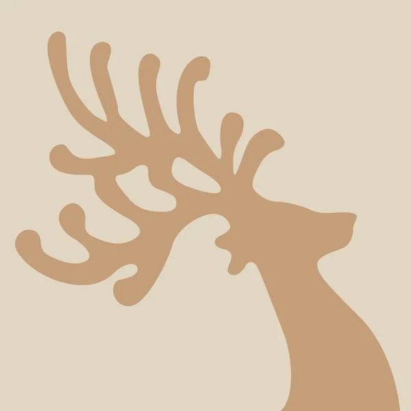 Reindeer head beige background — Stock Vector