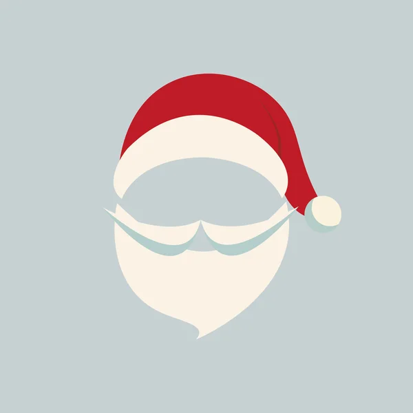 Санта-капелюх і борода сірий фон — стоковий вектор