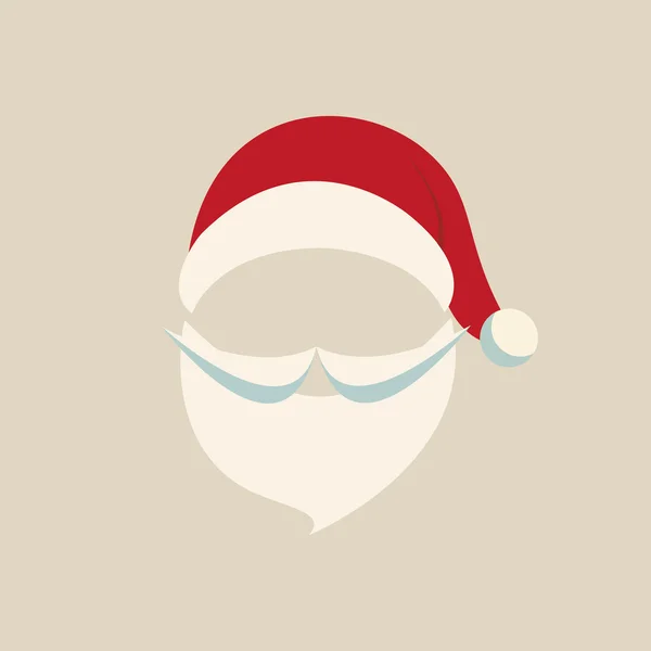 Санта-капелюх і борода бежевий фон — стоковий вектор