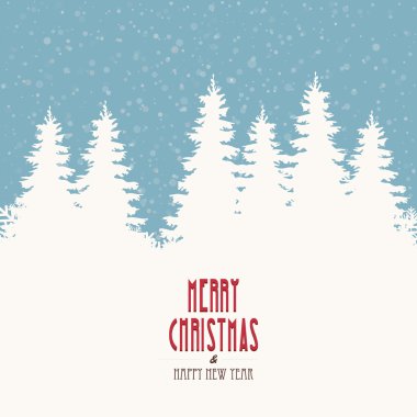 neşeli Noel vintage kış manzarası