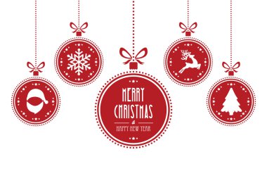 christmas ball red isolated background clipart