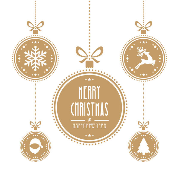 christmas ball gold isolated background