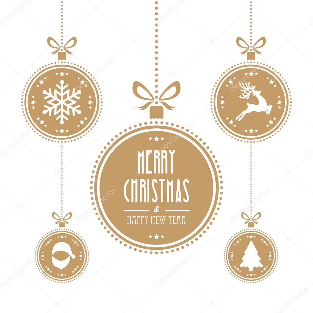 christmas ball gold isolated background