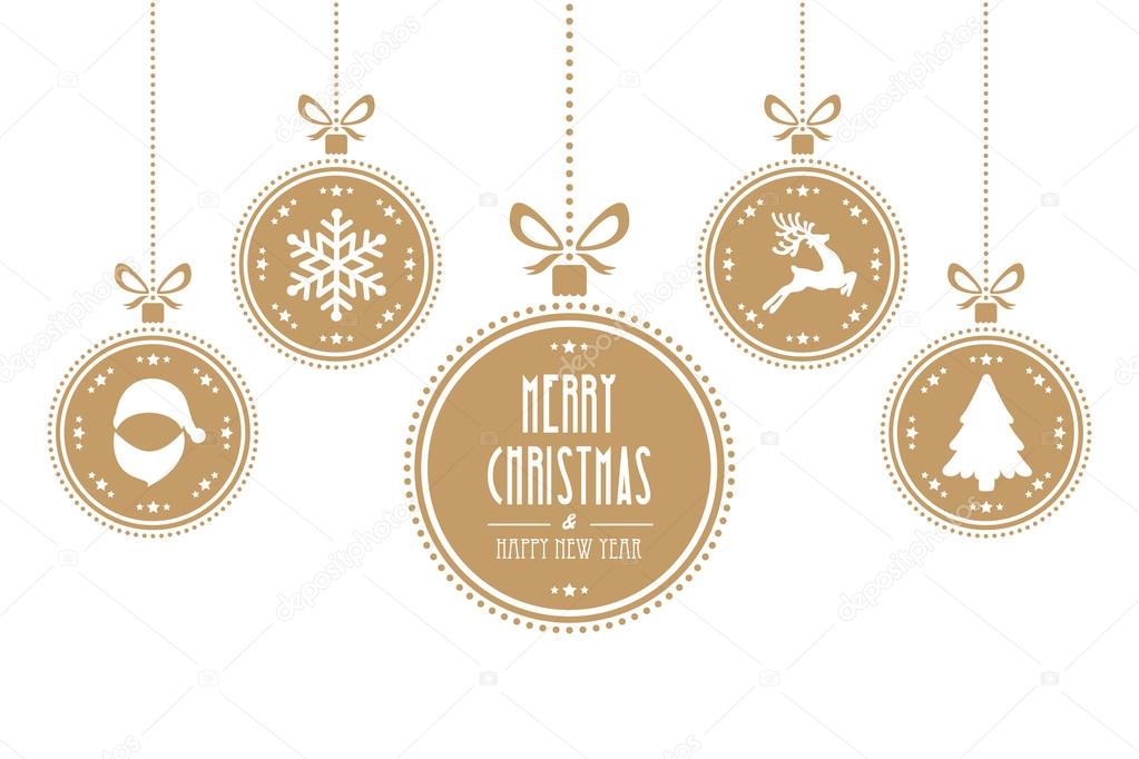 christmas ball gold isolated background