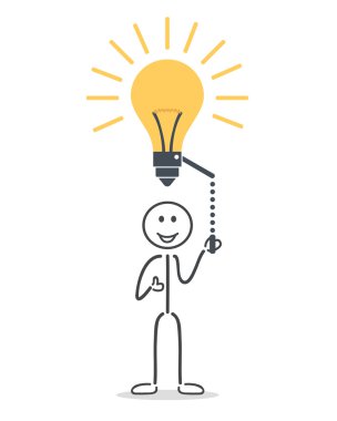 Şekil adam üzerinde ampul yapmak