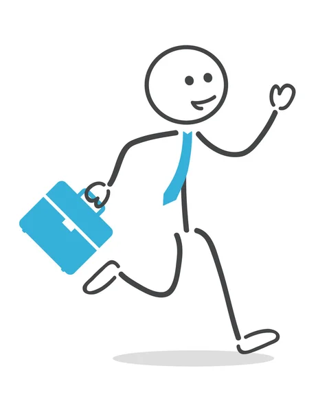 Homme d'affaires courir avec mallette et cravate — Image vectorielle