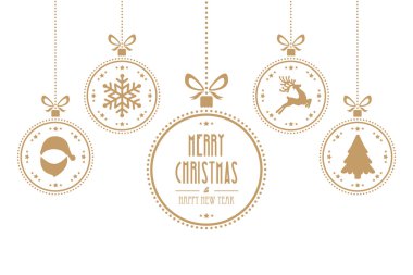 altın izole arka plan asılı Noel topları