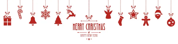 Noel süsler izole kırmızı arka plan asılı