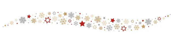 Snowflakes and Stars Border — Stock Vector