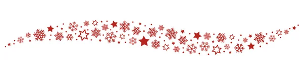 Copos de nieve y estrellas Frontera — Archivo Imágenes Vectoriales