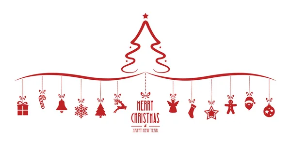 Kerstboom opknoping decoratie elementen geïsoleerde achtergrond — Stockvector