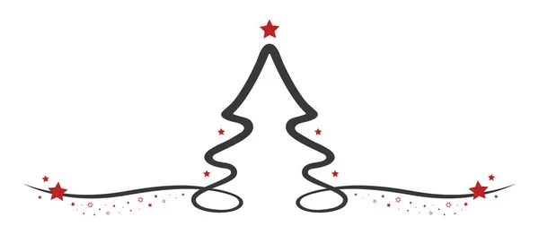 Χριστουγεννιάτικο δέντρο σχέδιο γραμμή αστέρια — Διανυσματικό Αρχείο