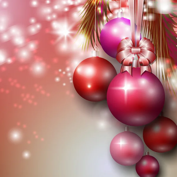 Mooie achtergrond met kerstballen. — Stockvector