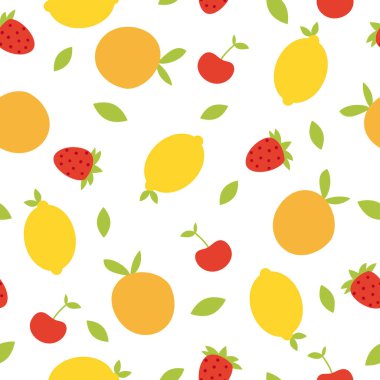 Meyveli, renksiz desen. Beyaz arka planda izole edilmiş. Duvar kağıtları, ambalajlar, kartlar, kıyafetler ve diğer şeyler için kullanılabilir..