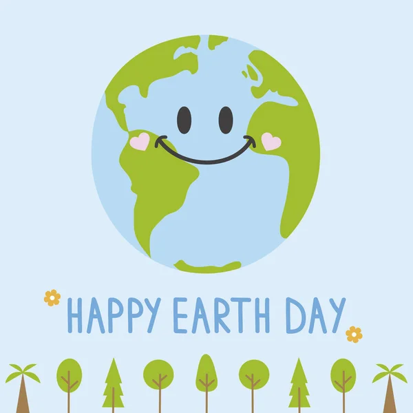 Happy Earth Day Background Planet Earth Trees — Stock Photo, Image
