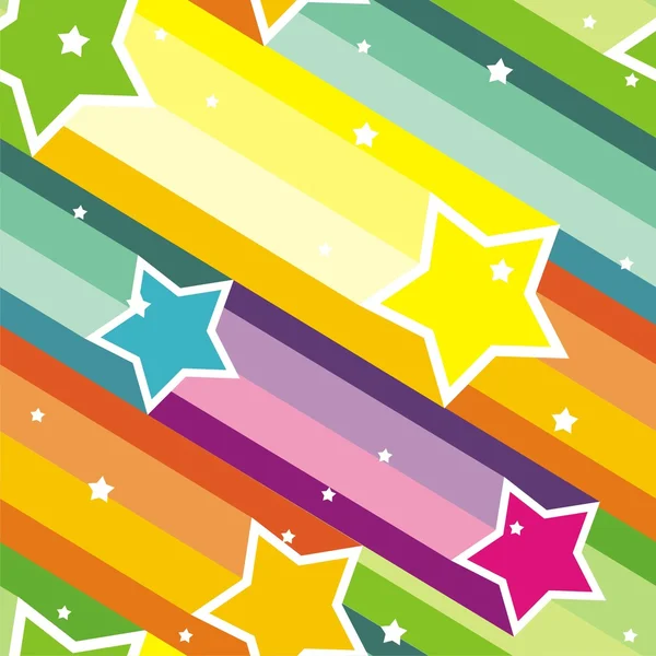 Безшовний фон з кольоровими падаючими зірками — стоковий вектор