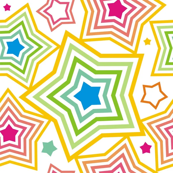 Varratmentes háttérben színes csillagok — Stock Vector