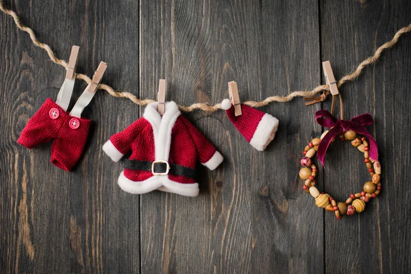 Décoration de Noël sur fond en bois — Photo