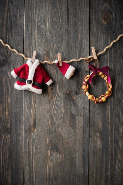 Décoration de Noël sur fond en bois — Photo