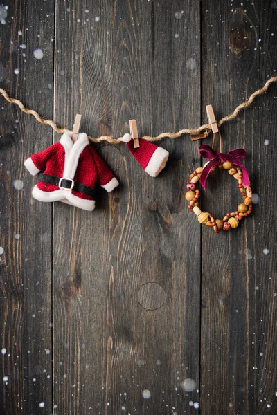 Décoration de Noël sur fond en bois — Photo