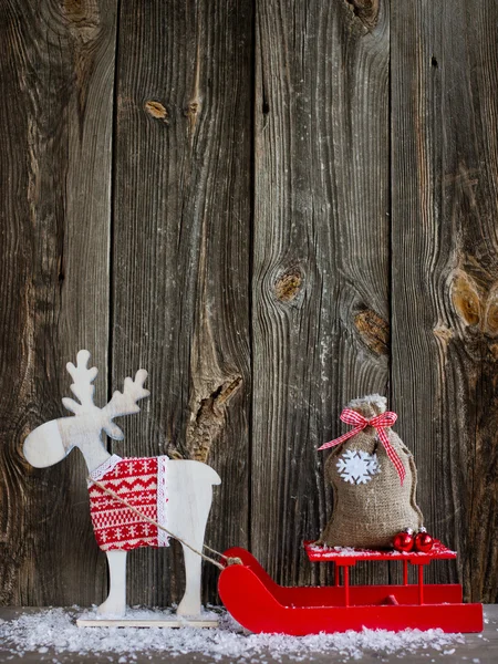 Décoration de Noël sur fond en bois — Photo