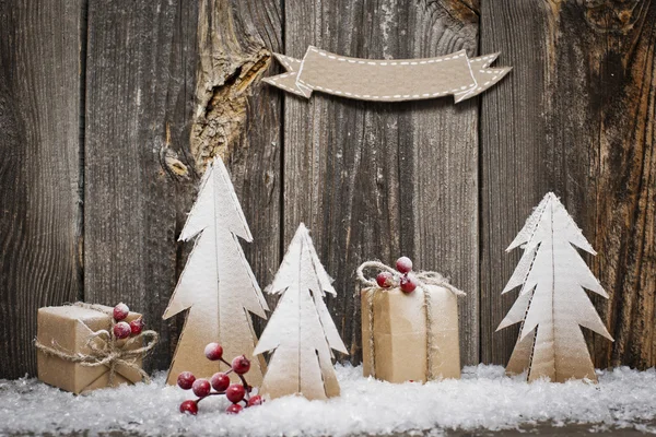 Décoration de Noël sur fond en bois — Photo