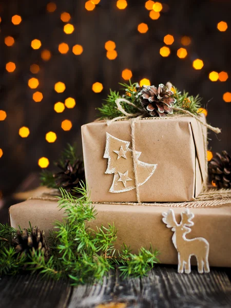 Czerpanego prezent na Boże Narodzenie — Zdjęcie stockowe