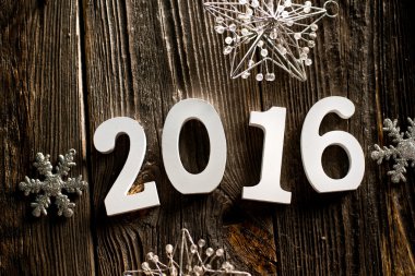 Ahşap arka plan üzerinde Oda 2016