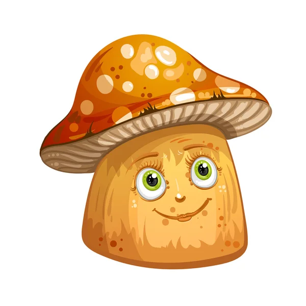 Champignons de caractère de bande dessinée — Image vectorielle