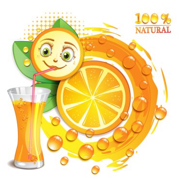 Portakal dilimleri ile gülen yüz